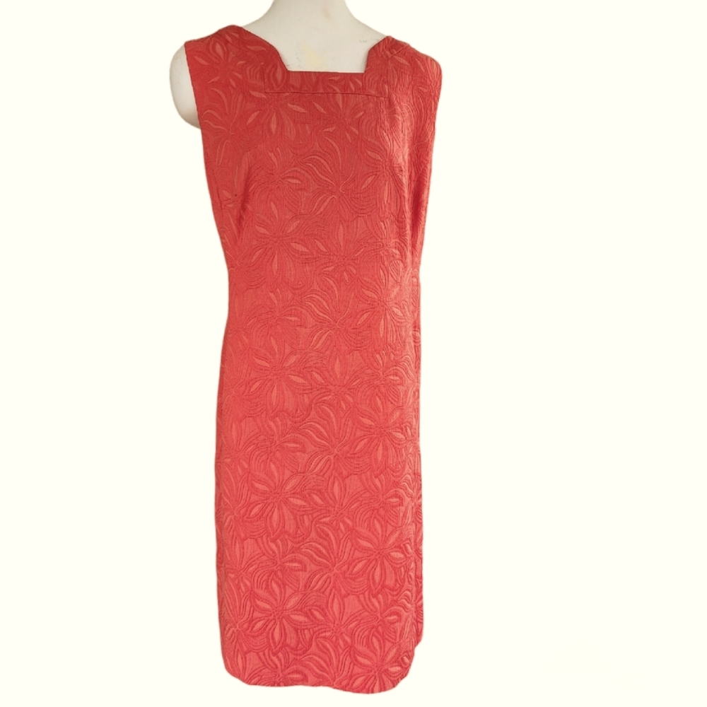 Jones Studio Textured Orange Tapestry Print Dress Size 14W